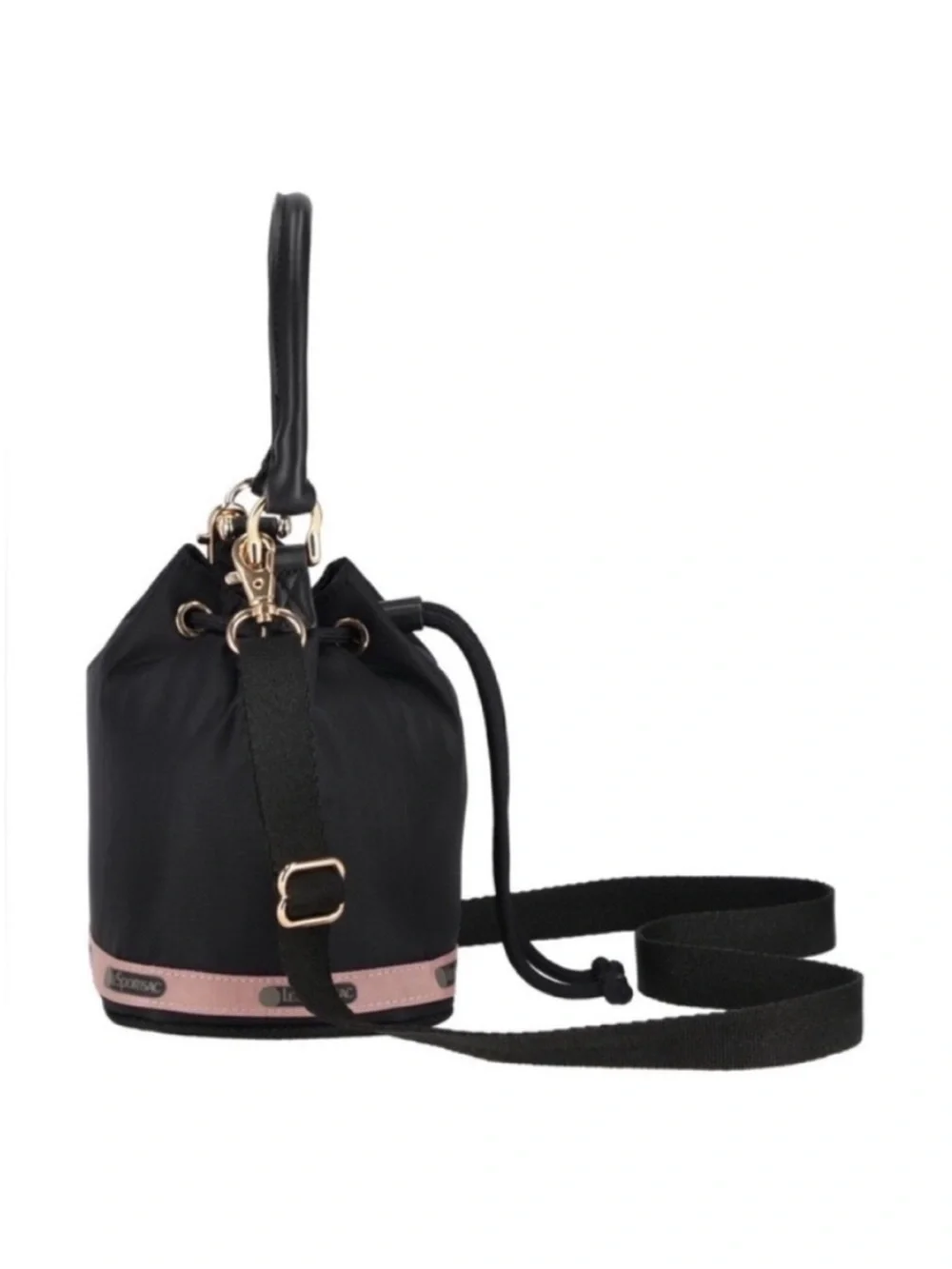 LeSportsac Atelier SMALL DRAWSTRING BAG Black and Pink Bag